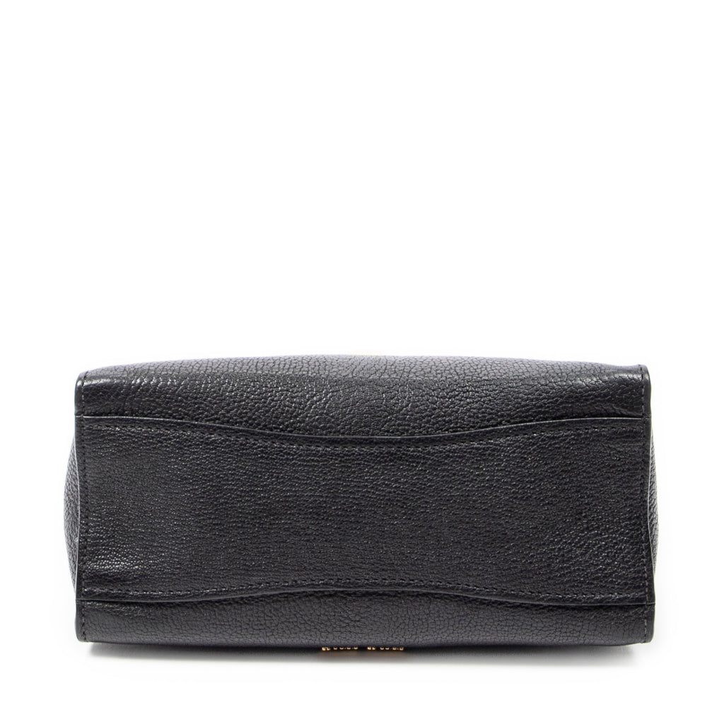 Shoulder Bag Click Braided Top Handle Black Madras Leather