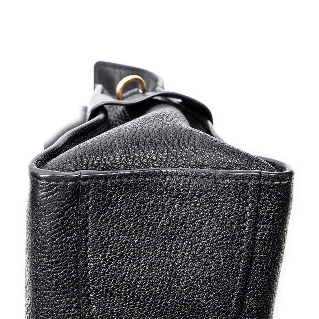 Shoulder Bag Click Braided Top Handle Black Madras Leather