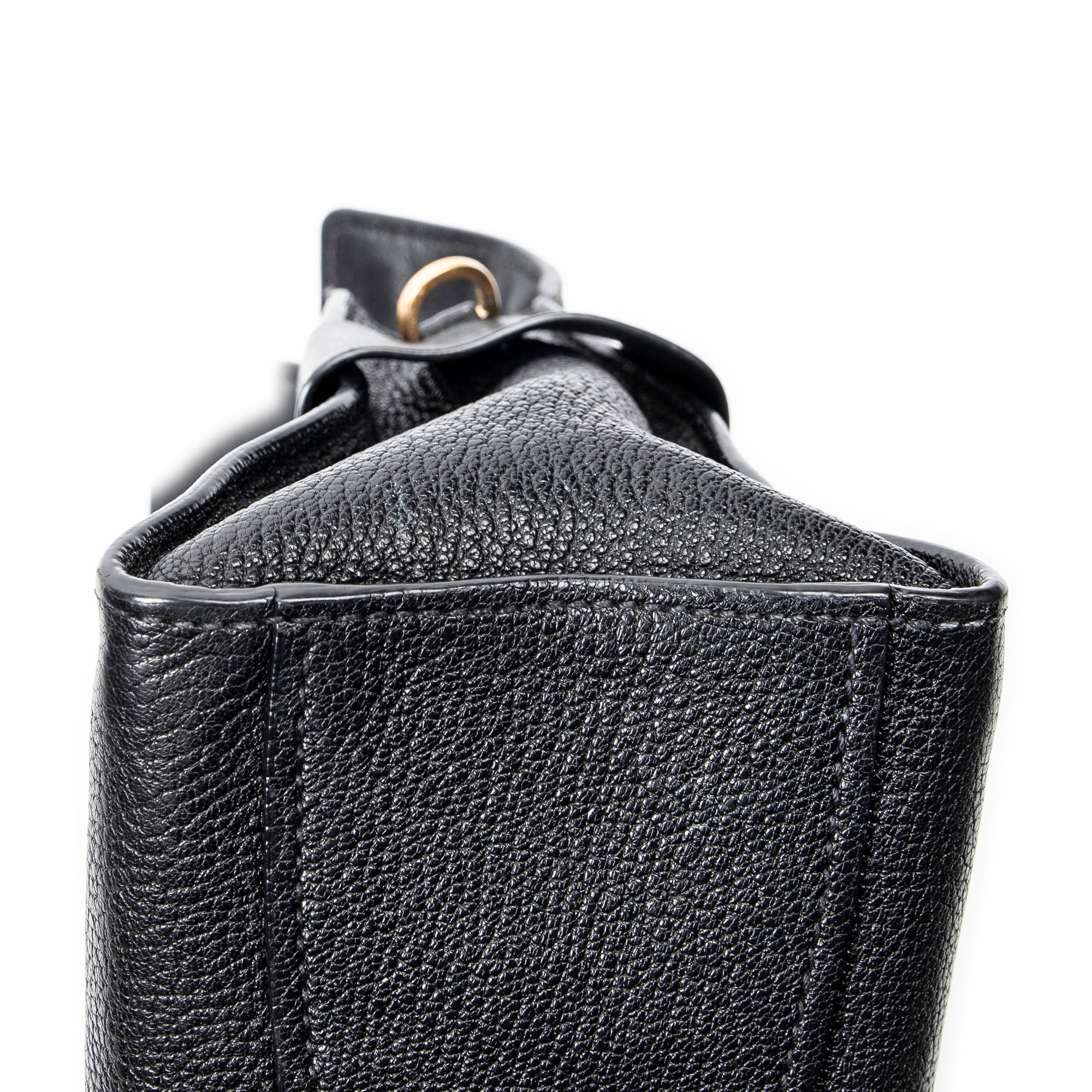 Shoulder Bag Click Braided Top Handle Black Madras Leather