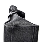 Shoulder Bag Click Braided Top Handle Black Madras Leather