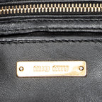 Shoulder Bag Click Braided Top Handle Black Madras Leather