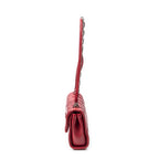 Shoulder Bag Pushlock Chain Flap Red Nappa Matelasse Leather