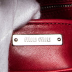 Shoulder Bag Pushlock Chain Flap Red Nappa Matelasse Leather