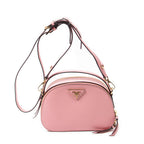 Bandolera Odette con asa superior de piel Saffiano rosa