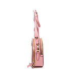 Bandolera Odette con asa superior de piel Saffiano rosa
