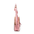 Bandolera Odette con asa superior de piel Saffiano rosa