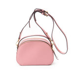 Bandolera Odette con asa superior de piel Saffiano rosa