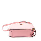 Bandolera Odette con asa superior de piel Saffiano rosa