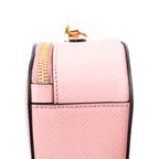Bandolera Odette con asa superior de piel Saffiano rosa