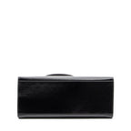 Handbag Vintage Flap Top Handle Black Smooth Leather