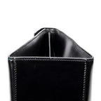Handbag Vintage Flap Top Handle Black Smooth Leather