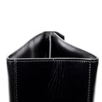 Handbag Vintage Flap Top Handle Black Smooth Leather