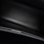 Handbag Vintage Flap Top Handle Black Smooth Leather