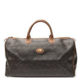 Travel Bag Vintage Large Travel Boston Dark Grey Honeycomb Coated Canvas