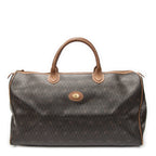 Travel Bag Vintage Large Travel Boston Dark Grey Honeycomb Coated Canvas