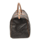 Travel Bag Vintage Large Travel Boston Dark Grey Honeycomb Coated Canvas