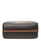 Travel Bag Vintage Large Travel Boston Dark Grey Honeycomb Coated Canvas
