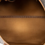 Travel Bag Vintage Large Travel Boston Dark Grey Honeycomb Coated Canvas