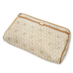 Clutch Vintage Zip Clutch Beige Honeycomb Coated Canvas