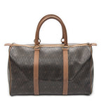 Bolso de viaje vintage Boston mediano de lona recubierta con patrón de nido de abeja gris oscuro