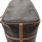 Bolso de viaje vintage Boston mediano de lona recubierta con patrón de nido de abeja gris oscuro
