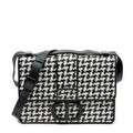 Shoulder Bag Montaigne 30 Black Woven Houndstooth Leather