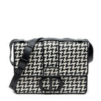 Shoulder Bag Montaigne 30 Black Woven Houndstooth Leather