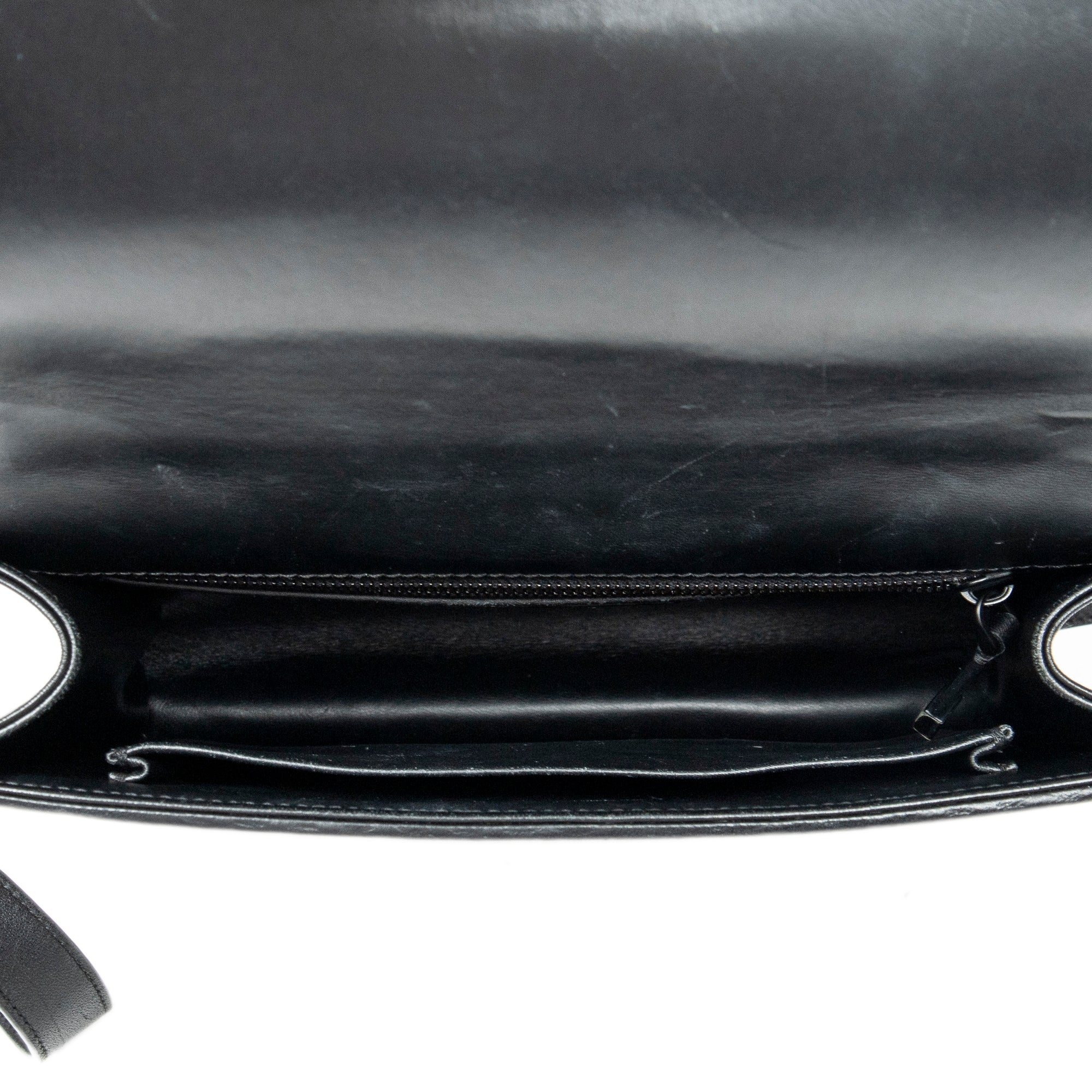Shoulder Bag Montaigne 30 Black Woven Houndstooth Leather