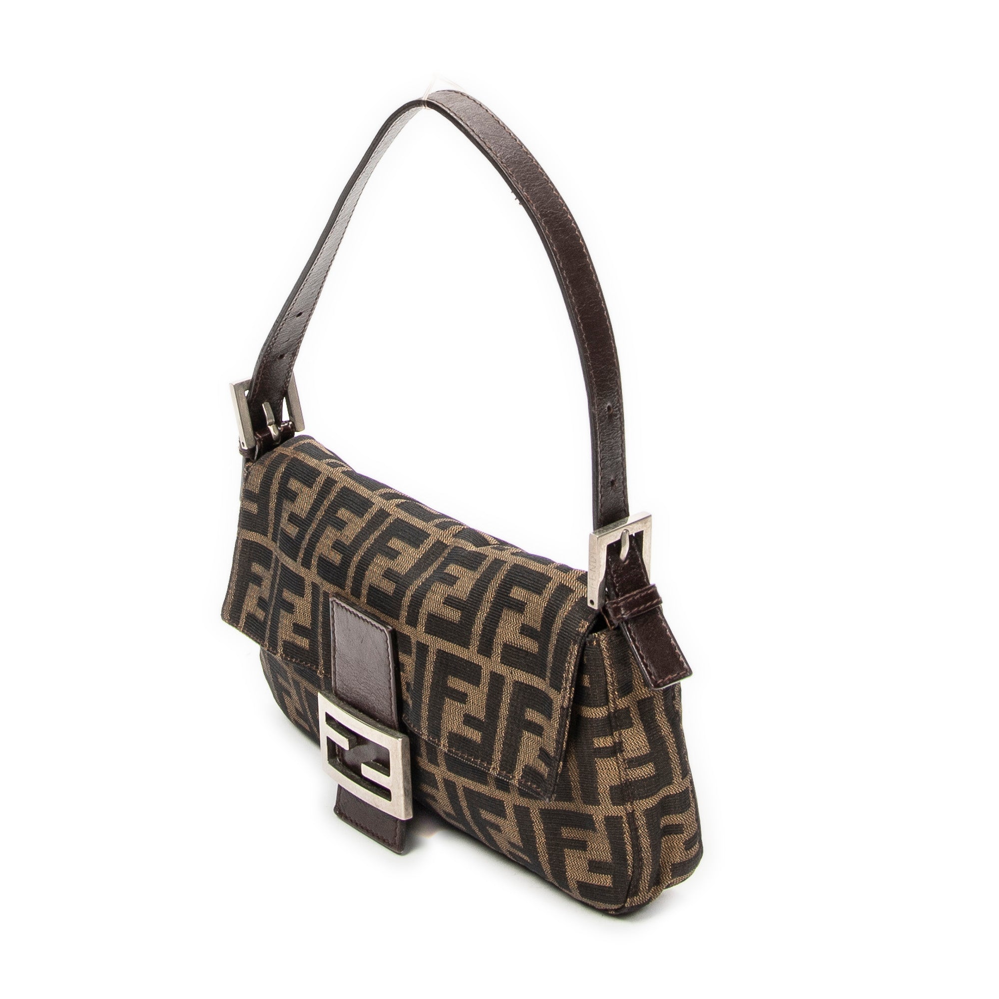 Bolso de hombro Baguette lona Zucca color tostado
