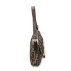 Bolso de hombro Baguette lona Zucca color tostado