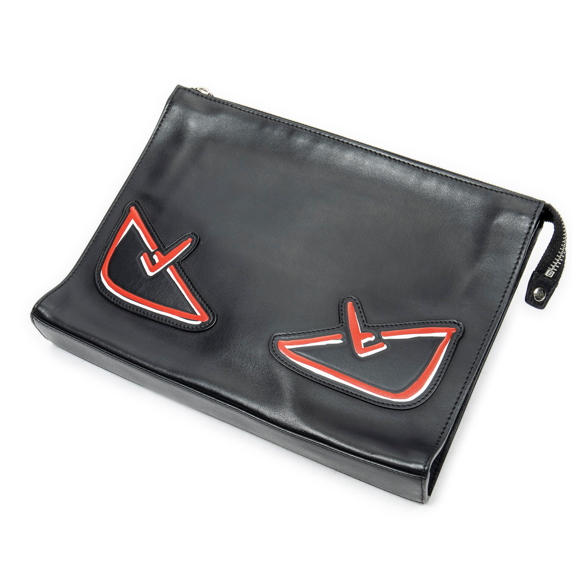 Clutch Monster Eyes Clutch Black Calfskin Leather