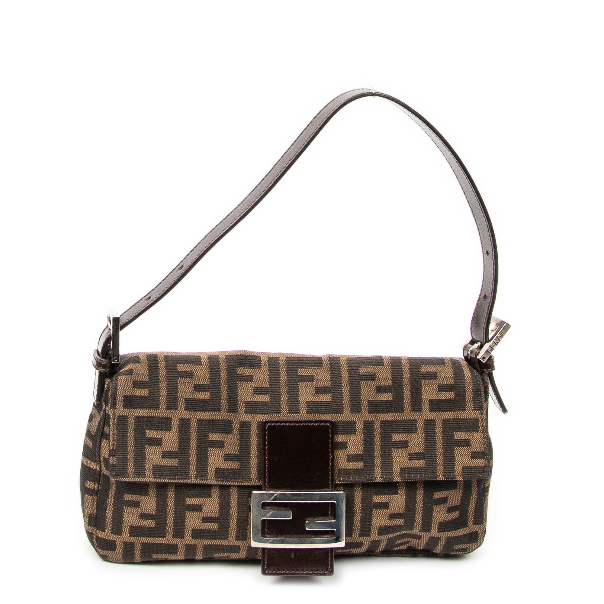 Bolso de Hombro Baguette Lona Zucca Marrón