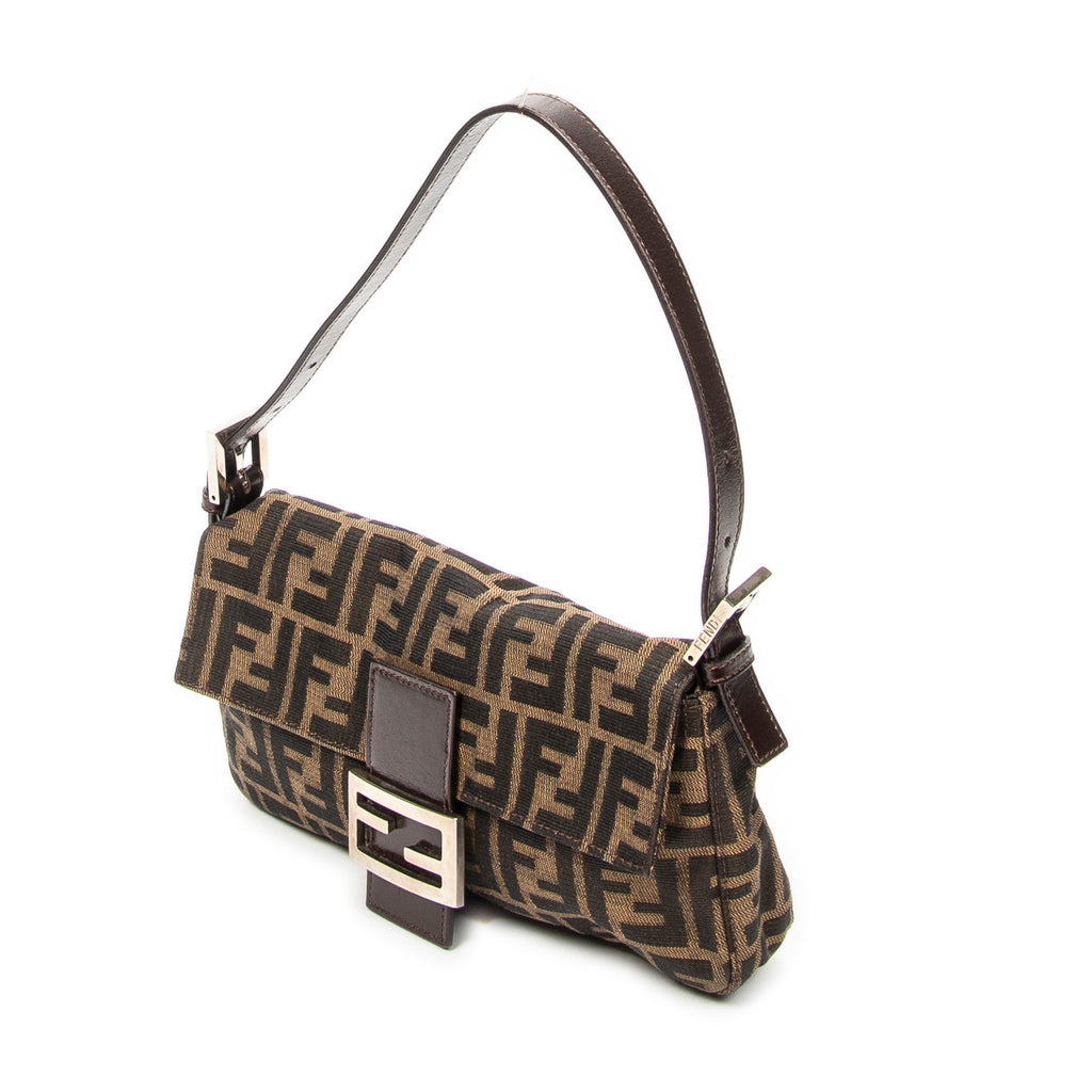 Bolso de Hombro Baguette Lona Zucca Marrón
