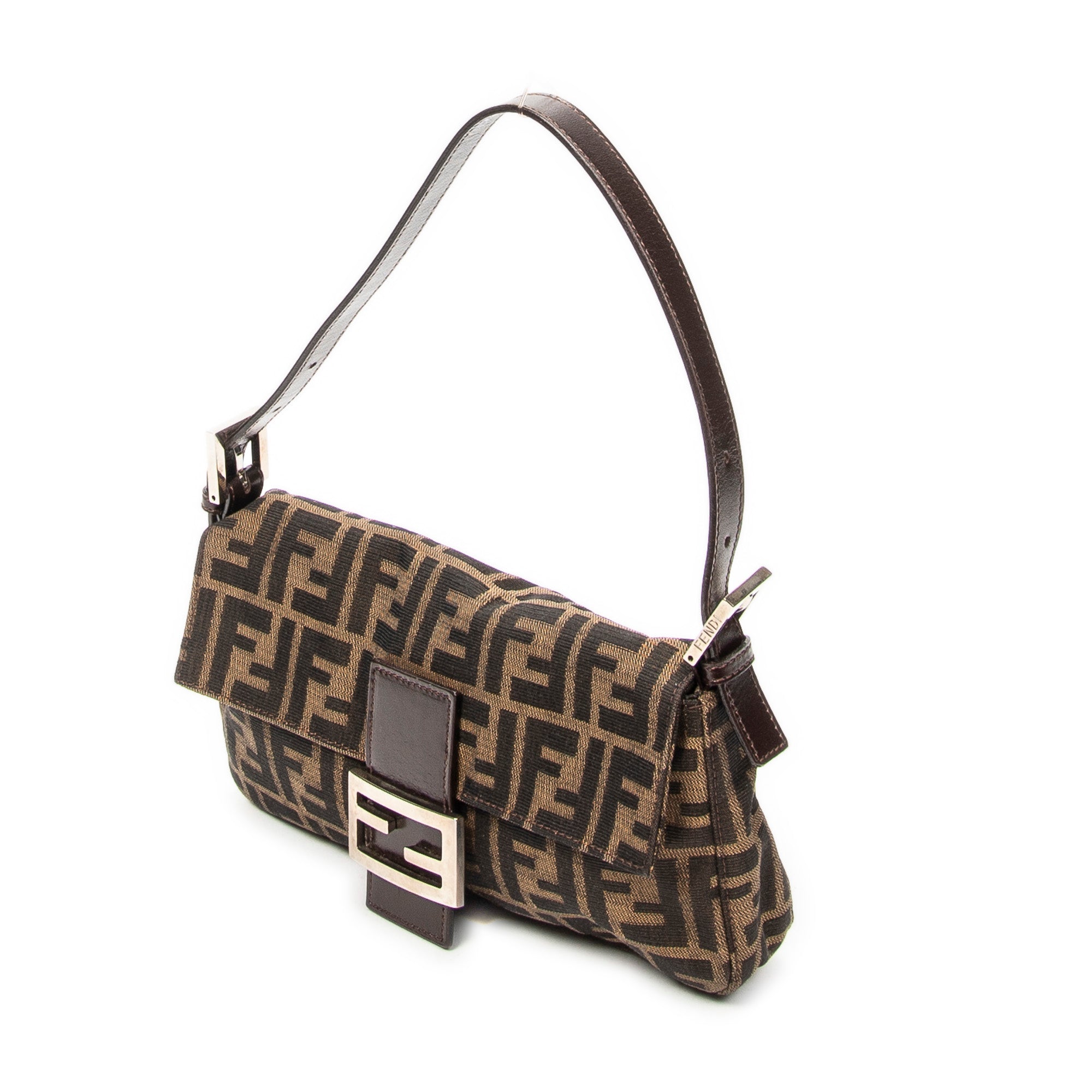 Bolso de Hombro Baguette Lona Zucca Marrón