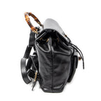 Backpack Mini Bamboo Backpack Black Calfskin Leather