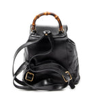 Backpack Mini Bamboo Backpack Black Calfskin Leather