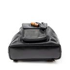 Backpack Mini Bamboo Backpack Black Calfskin Leather