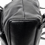 Backpack Mini Bamboo Backpack Black Calfskin Leather