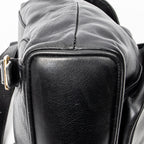 Backpack Mini Bamboo Backpack Black Calfskin Leather