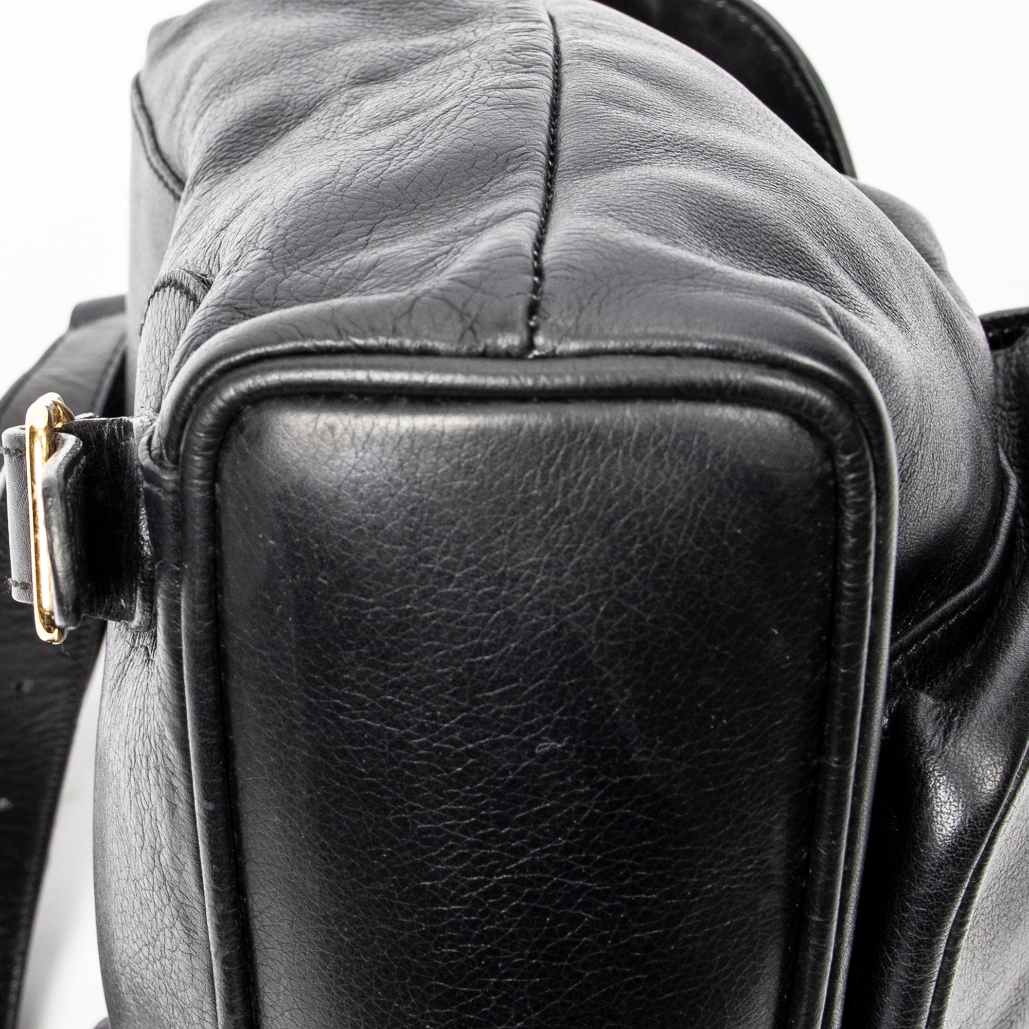 Backpack Mini Bamboo Backpack Black Calfskin Leather