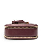 Shoulder Bag Bamboo Tassel Top Handle Burgundy Monogrammed Canvas