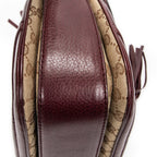Shoulder Bag Bamboo Tassel Top Handle Burgundy Monogrammed Canvas