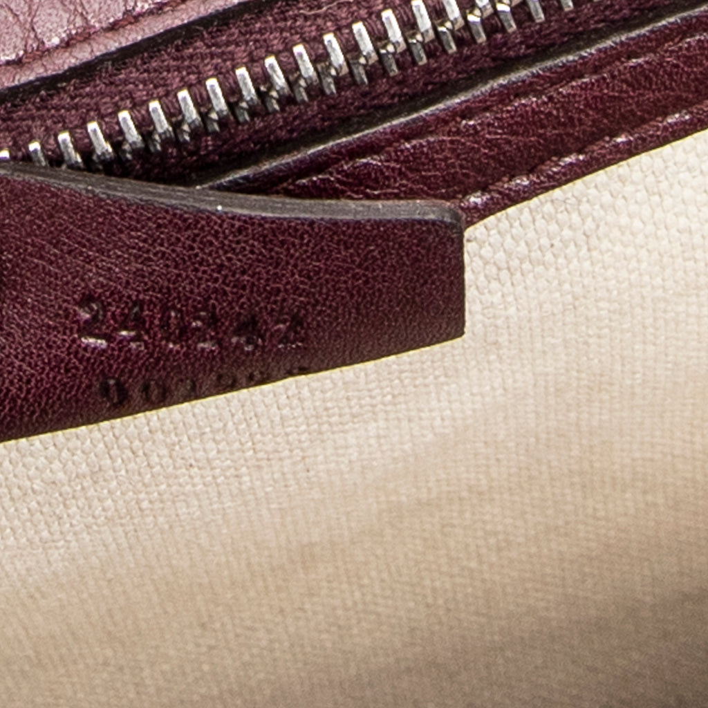 Shoulder Bag Bamboo Tassel Top Handle Burgundy Monogrammed Canvas