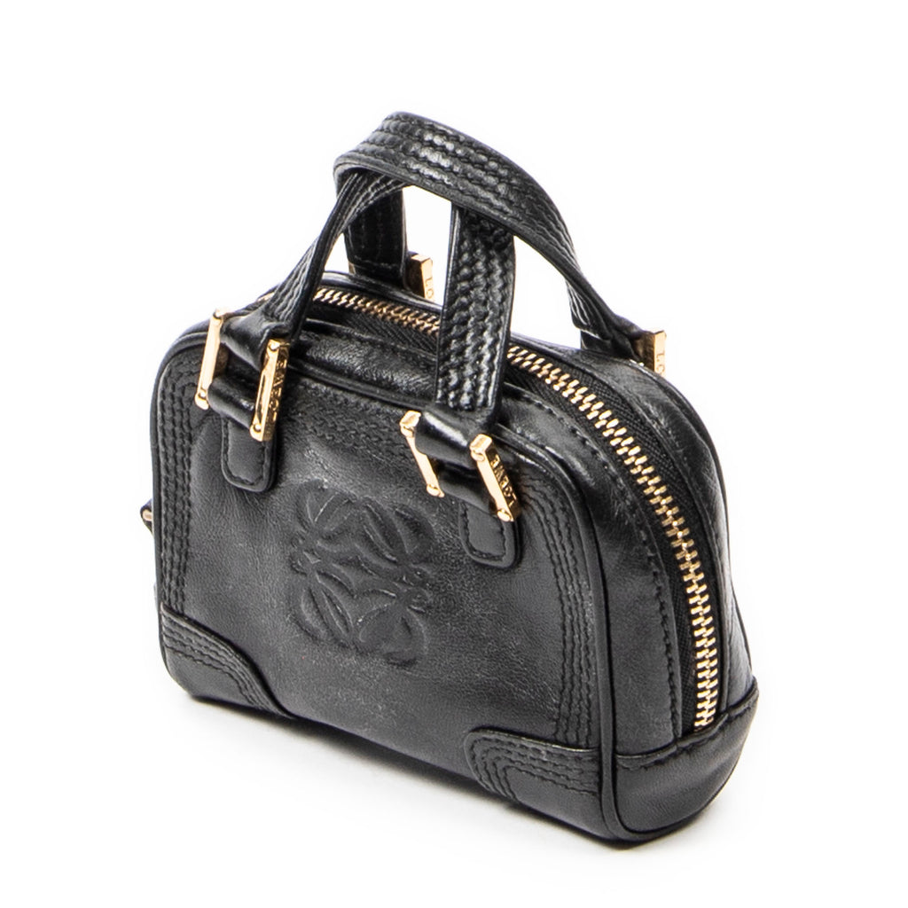 Shoulder Bag Micro Amazona Crossbody Black Calfskin Leather
