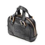 Shoulder Bag Micro Amazona Crossbody Black Calfskin Leather