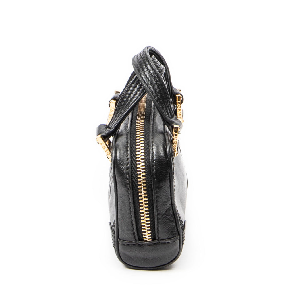 Shoulder Bag Micro Amazona Crossbody Black Calfskin Leather