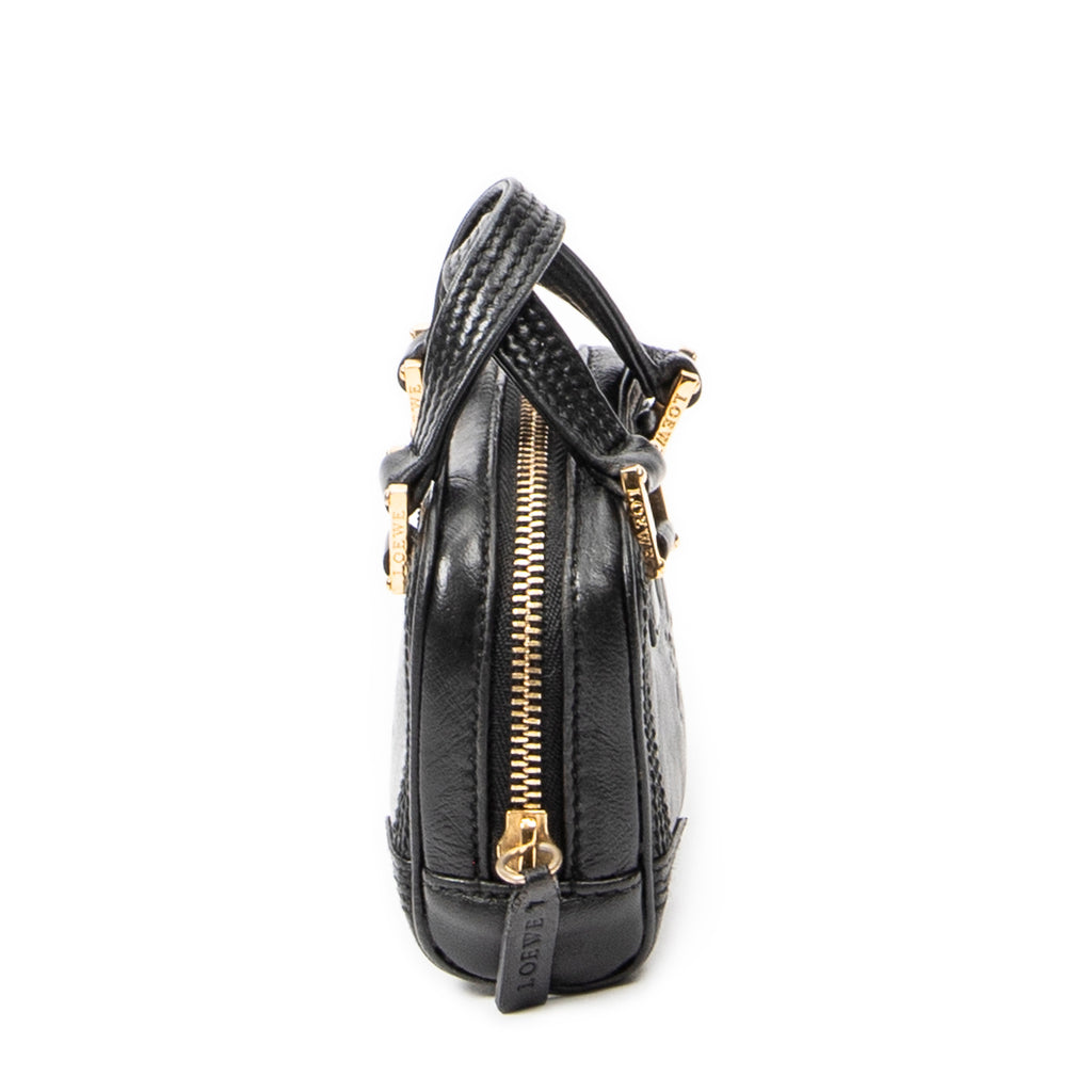Shoulder Bag Micro Amazona Crossbody Black Calfskin Leather