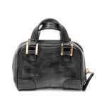 Shoulder Bag Micro Amazona Crossbody Black Calfskin Leather