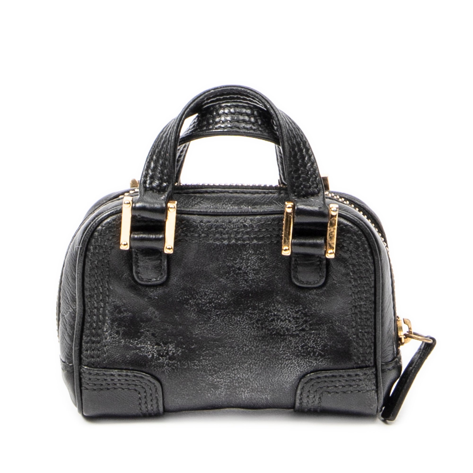 Shoulder Bag Micro Amazona Crossbody Black Calfskin Leather