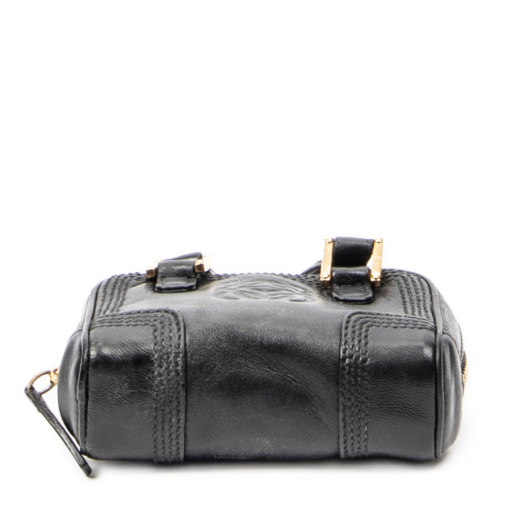 Shoulder Bag Micro Amazona Crossbody Black Calfskin Leather